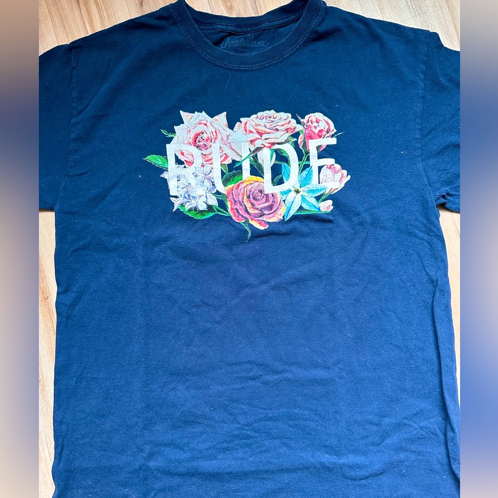 Floral “Rude” Tee Shirt